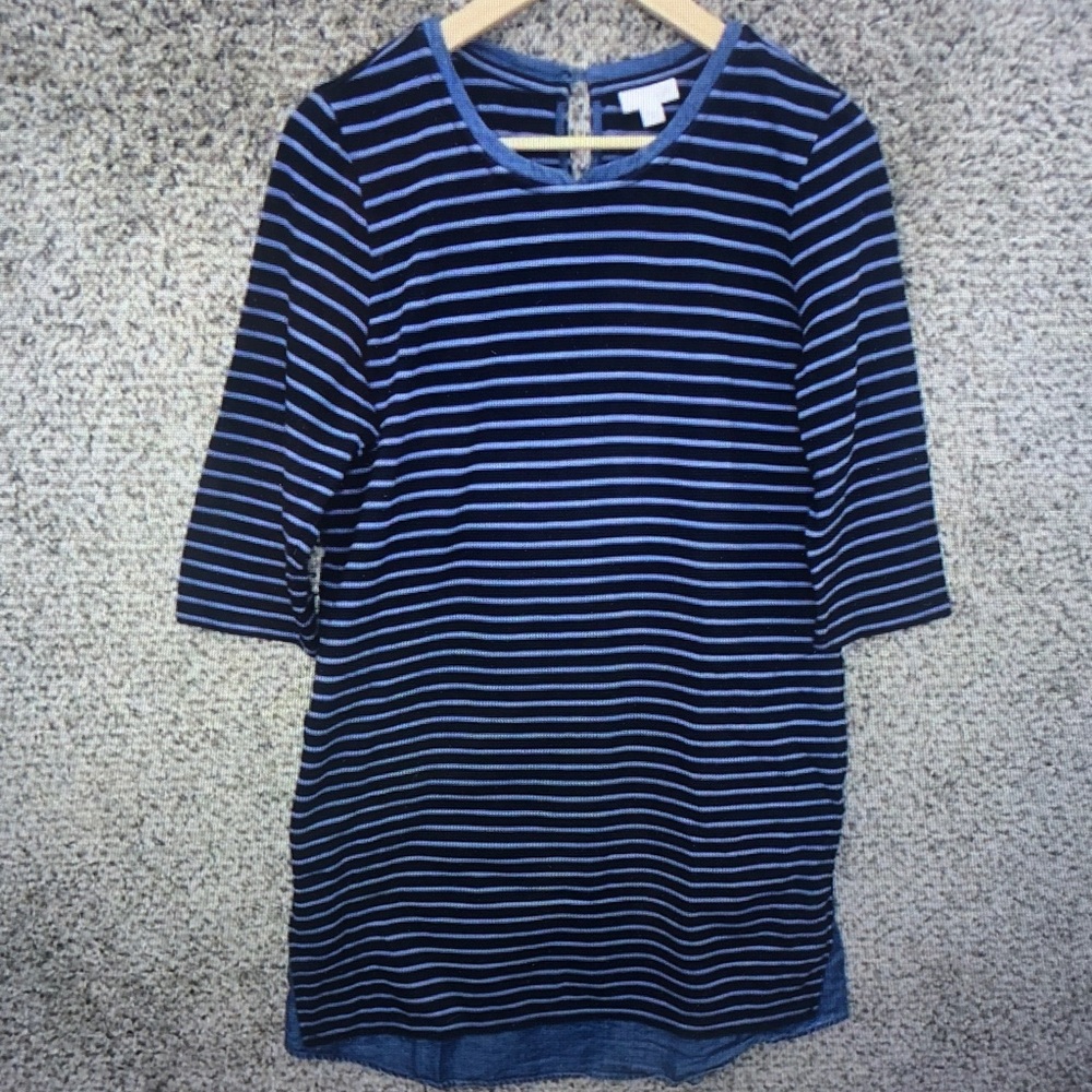 Striped Navy and Light Blue Women's Top